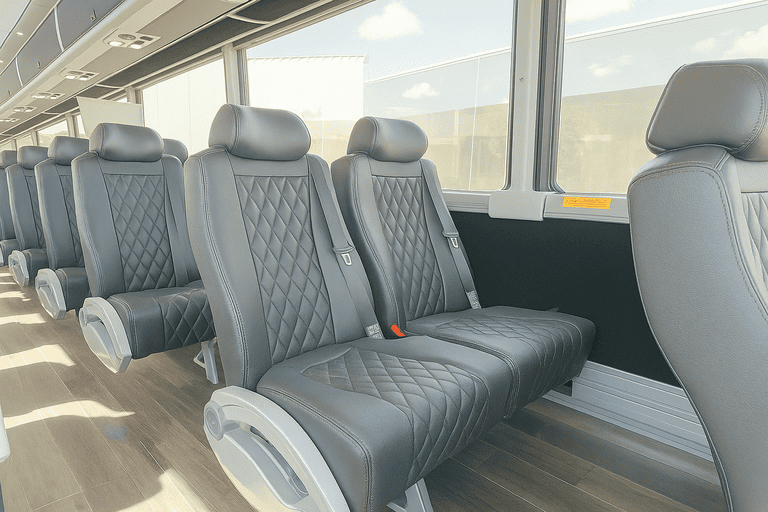 interior of Coach Bus Oxnard charter bus