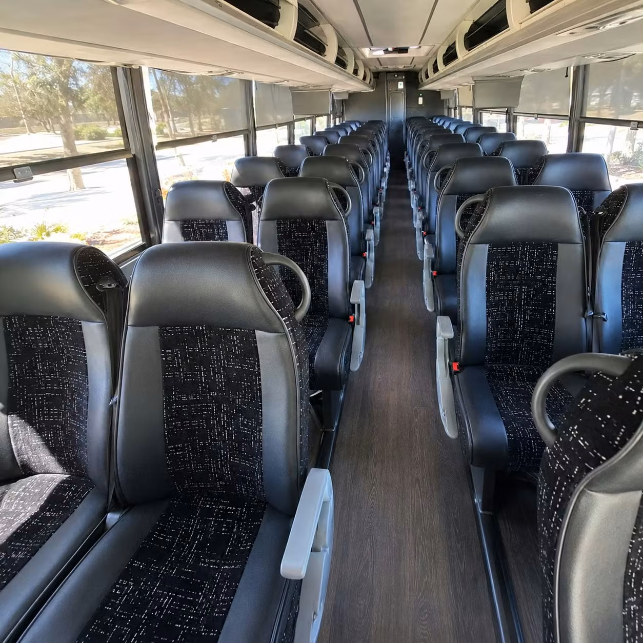 56 passenger charter bus inside